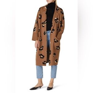 J. Crew Tan Leopard Ella Open-front Long Sweater-Cardigan Duster Blazer Medium